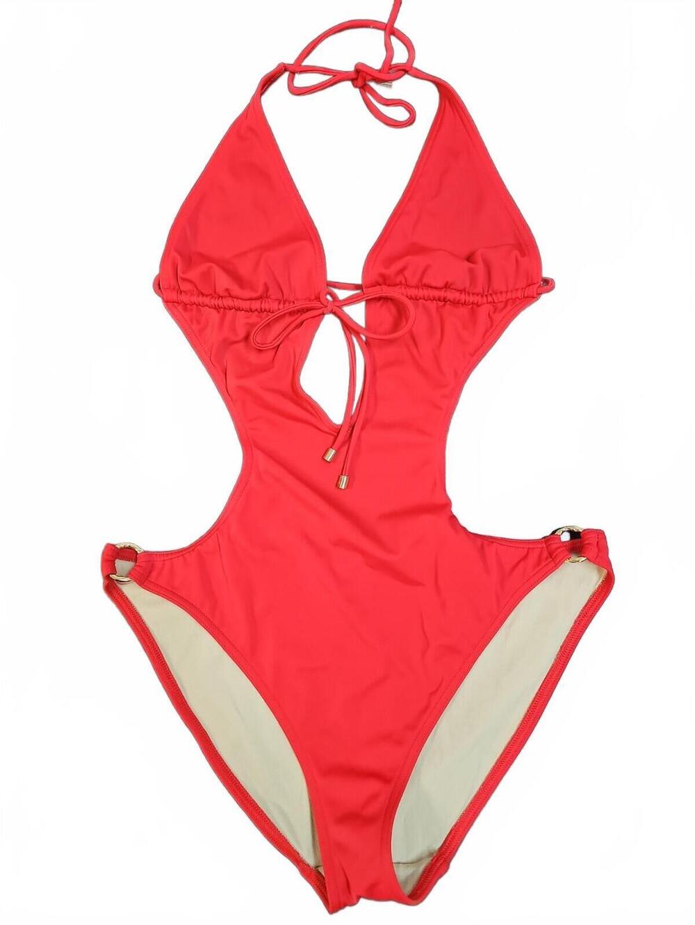 VINTAGE 2006 Victoria's Secret Red Monokini One Piece Y2K Cutout L